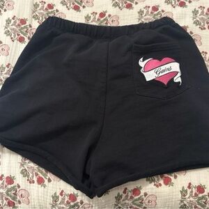 Gymshark Black Shorts with Pink Heart Patch
